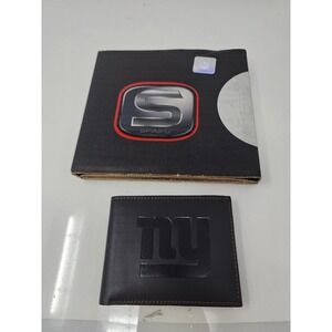 Sparo Mens New York Giants Bifold Wallet Black Leather RFID Casual Size OS
